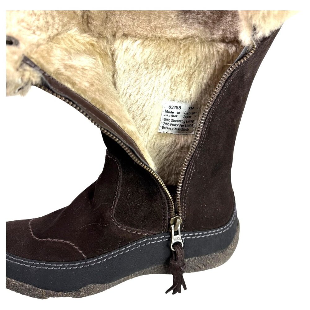 Clarks Womens Novice Moon Winter Boots Suede Shearling Mid-Calf Brown Size 7 - Picture 14 of 15